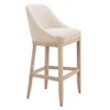 Barstool 41.1"H, Textured Polyester Fabric Seat in Beige Finish with Solid Ash Wood Base by Zuo Modern - 2 of 4
