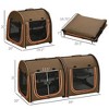 Gulches 39" Portable Soft-Sided Cat Carrier - Dual Compartment with Divider, Cushions & Storage Bag in Grey for Comfortable Travel - 3 of 4
