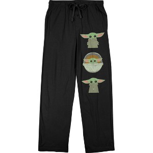 The Mandalorian Baby Grogu Star Wars Mens Grey Sleep Pajama Pants - 1 of 2