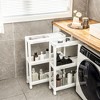 Tangkula 2PCS 3 Tier Slim Storage Cart Detachable Kitchen Organizer Rolling Utility Cart - 3 of 4