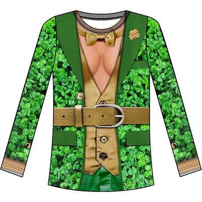 Faux Real Ladies St Paddy's Shamrock Suit, St Patricks Day & Halloween Costume for Women, Green, Size Large