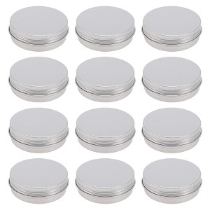 Unique Bargains Portable Travel Cosmetic Jar Silver Tone 12pcs - 1 of 4