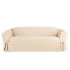 Heavy Weight Cotton Canvas Sofa Slipcover Natural - Sure Fit - 2 of 4