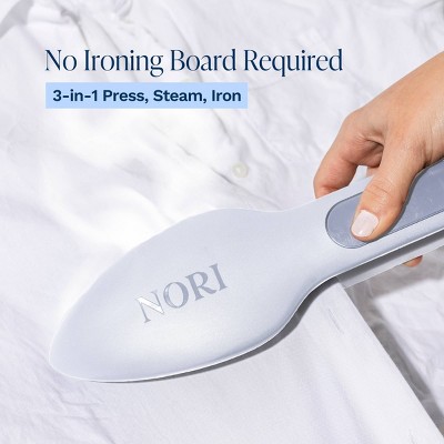 White Compact Handheld Steam Iron with Aluminum Plates