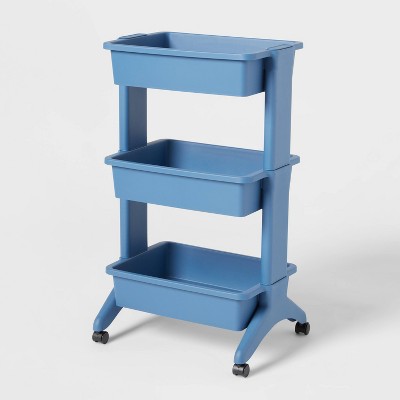 3 Tier Plastic Cart Shallow Blue - Brightroom™