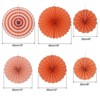 Unique Bargains Paper Hanging Decorative Folding Fans 8" 12" 16" 6 Pcs - 2 of 4
