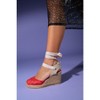 Lions - Red Mesh Leather Wedge Espadrilles Sandal (Women) | Forever & Always Shoes - 3 of 4