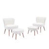 WestinTrends 4 Piece Upholstered Boucle Accent Chair and Ottoman Sets - 3 of 4