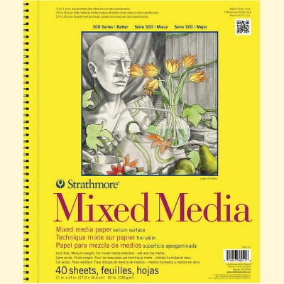 Strathmore 300 Series Mixed Media Pad, 11 x 14 Inches, 90 lb, 40 Sheets