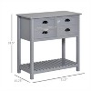LunaLulinlk Kitchen Sideboard/ Storage cabinet/Coffee Bar Cabinet，Gray - 3 of 4