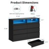 Modern 6 Drawer Double Dresser with Power Outlet , LED Light ,Charging Station - 4 of 4