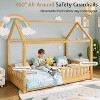 AMERLIFE Twin Size House Bed for Kids with Guardrails, Removable Rails, Playhouse Roof, Montessori Wooden Floor Bed Frame, Easy Assembly - 4 of 4