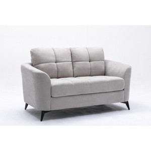 VYNXARIA 60" Light Gray Woven Fabric Loveseat for living romm - 1 of 4