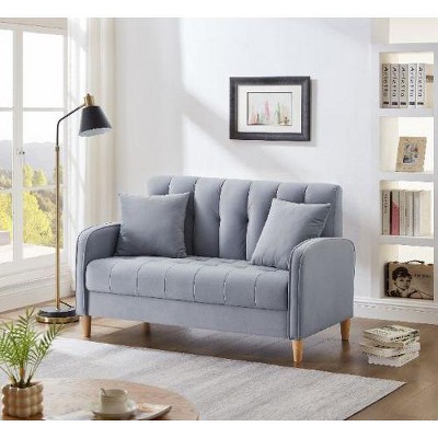 CAVINAS Modern Loveseat Sofa, Smooth Velvet Upholstered Tufted Sofa Couch for Living Room, Department, Small Space