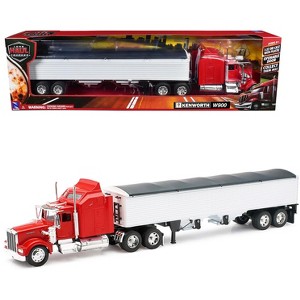 Kenworth W900 Grain Truck Red and White "Long Haul Truckers" Series 1/32 Diecast Model by New Ray - 1 of 4