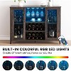 Bar Cabinet, Built - in Wine/Glass Rack, Liquor Storage Unit, Wine & Coffee Kitchen Sideboard Buffet for Living & Dining Room (47.2"-Dark Rustic Oak) - 4 of 4