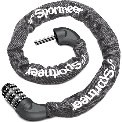 Sportneer Bike Lock: 5 Digit Combination High Security Anti Theft Bike Chain Lock - 3.2/3.6/4ft Heavy Duty Keyless Bicycle Lock for Bike