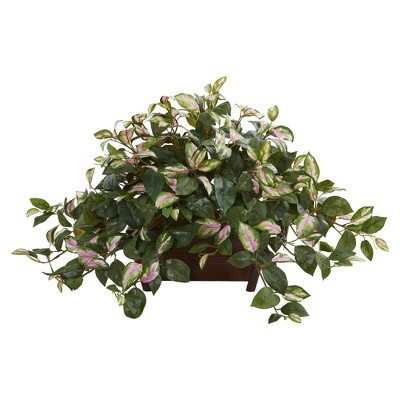 Nearly Natural Hoya 16-in Artificial Plant in Decorative Planter