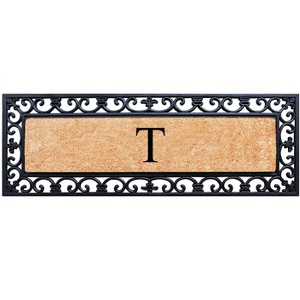 A1HC Rubber Coir Doormat For Outdoor Entrance, Anti-Shed Treated Front Door Mat 18x48, Monogrammed - 1 of 4