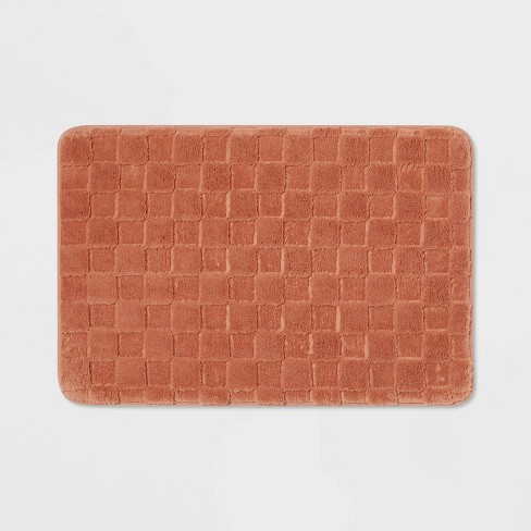 20"x30" Everyday Checked Cushion Bath Rug Copper - Room Essentials ...
