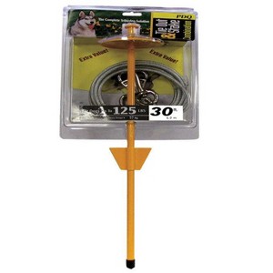 PDQ Yellow Tie-Out with Stake Metal Dog Tie Out Stake X-Large - 1 of 1