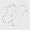 14K Gold Dipped Cubic Zirconia Initial Necklace Set 2pc - A New Day™ Gold - 2 of 3