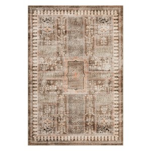 Washable Vintage Living Room Rugs,Floral Print Retro Accent Bedroom Carpet, Large Non Slip Area Rug for Kitchen Dining Room - 1 of 4