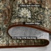 Vintage Distressed Large Living Room Rug for Bedroom, Oriental Soft Low-Pile Indoor Accent Carpet, Non-Skid, Machine Washable, Brown - 4 of 4