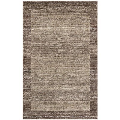 Light Brown Tufted Rectangular Synthetic Indoor Area Rug