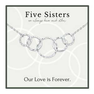 HOPE LOVE SHINE Five Sisters Necklace – 5 Rings for 5 in 14K Gold over Sterling Silver - 1 of 4