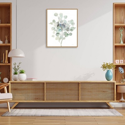 Eucalyptus III Cool 23" x 28" Framed Canvas Wall Art