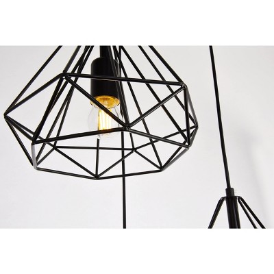 Jago Black Aluminum 3-Light Adjustable Pendant