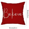 Christmas Throw Pillow Covers 18x18 Inch Set of 2 Merry Christmas Farmhouse Decorations Believe Holiday Decor - 4 of 4