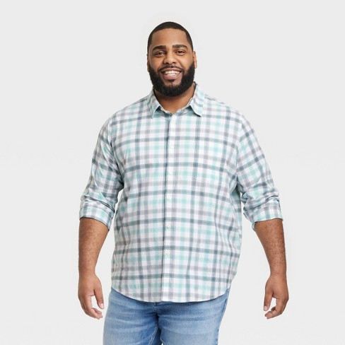 Men's Big & Tall Short Sleeve Collared Button-down Shirt - Goodfellow & Co™  Green Xlt : Target