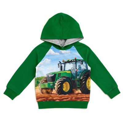 John Deere Tractor Construction Fleece Raglan Pullover Hoodie Little Kid