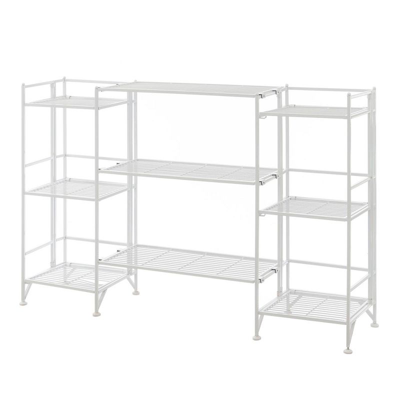 Breighton Home 32.5&#34; Extra Storage 3 Tier Folding Metal Shelves with Set of 3 Extension Shelves White, 1 of 9