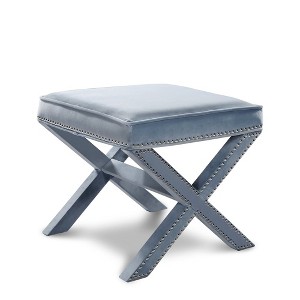 Meridian Furniture,Nixon Velvet Ottoman/Bench - 1 of 4