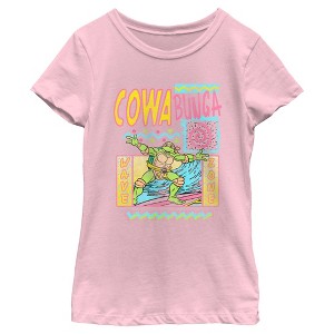 Girl's Teenage Mutant Ninja Turtles Distressed Wave Zone Michelangelo T-Shirt - 1 of 4