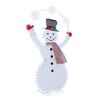 LuxenHome 5Ft Pre-Lit Snowman with Snowflake Arch Holiday Decoration White, Red, Black, Green - 3 of 4