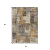 HomeRoots 5' X 8' Brown Beige And Charcoal Abstract Washable Indoor Outdoor Area Rug - 2 of 4