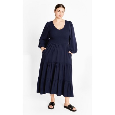 Women's Plus Size Jayden Dress - navy | CITY CHIC