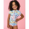 RuffleButts Girls Short Sleeve UPF50+ One Piece Rash Guard - 3 of 4