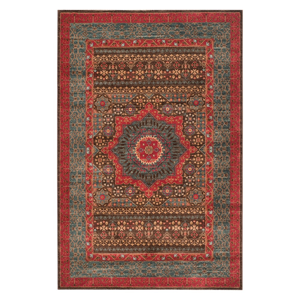 6'7inx9'2in Deanna Medallion Area Rug Navy/Red - Safavieh