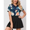 Womens Floral Polo Shirts Short Sleeve Summer Printed Tops 2024 Lightweight Collared Golf Tennis Shirts - 3 of 4