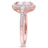 EVERLY JEWELRY | Rose Plated Sterling Silver 1.42 CT TGW Created White Sapphire and 1/6 CT TDW Diamond Halo Ring - 2 of 4