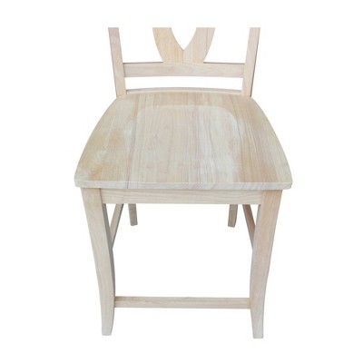 Verona Unfinished Parawood Counter Stool with Cut Out Back