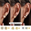 Turandoss 6Pairs Gold Silver Stud Earrings for Women Men - S925 Post Hypoallergenic Flat Back Cubic Zirconia Earring for Piercing, Christmas Gifts - 3 of 4