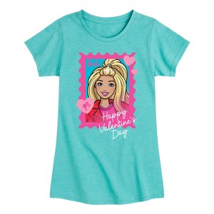 Girls' - Barbie - Valentine's Day Fitted Short Sleeve Graphic T-Shirt - 1 of 4