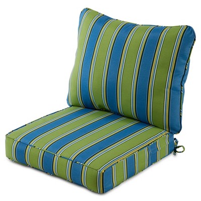 Kensington Garden 2pc Striped Outdoor Chair Back Cushion Set Sunset ...