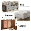Aoibox Wood Furniture Legs 4 Inch Square Sofa Bed Chair Cabinet Ottoman Support Easy Install Brown 4 Pack - 4 of 4
